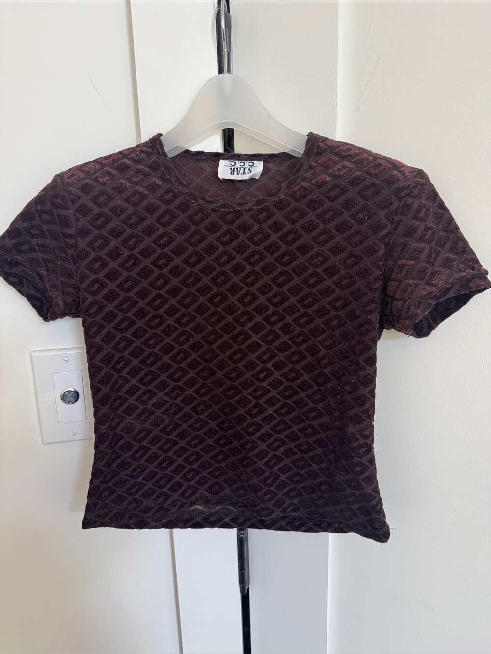 Vintage Dark Chocolate Quilted Crop Top